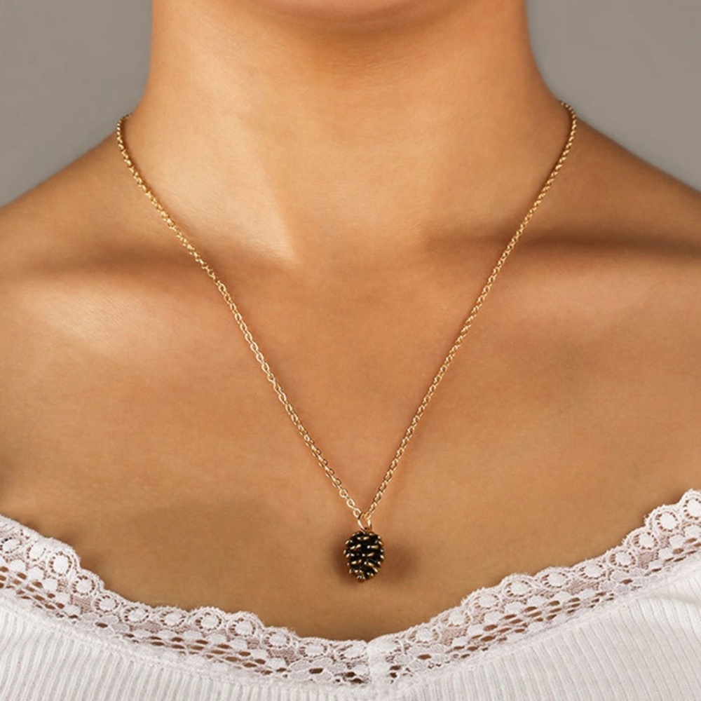 Pine Cone Gold Necklace, NEW - Picture 2 of 3